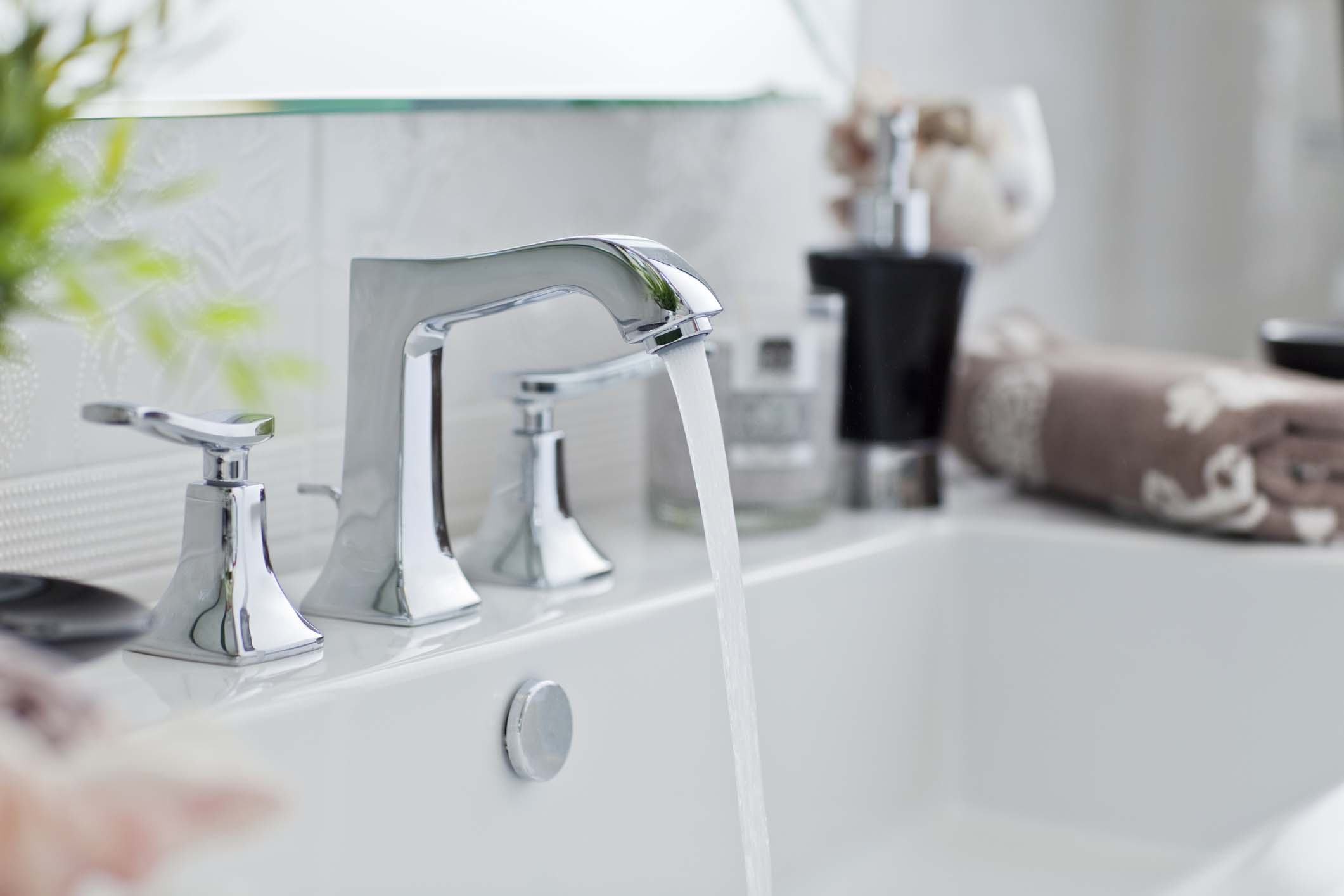 New bathroom faucet installation.